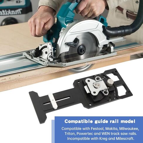 Adjustable Angle Track Saw Square, 11-Position Adjustable (-60° to 60°), for Festool/for Makita/for Milwaukee, CNC-Machined for Precision Cutting in Kuwait