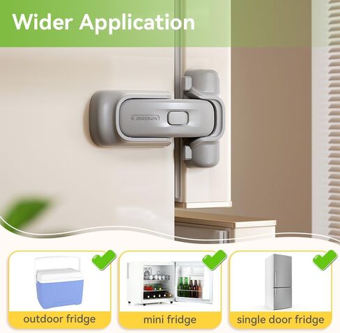 EUDEMON 1 Pack Refrigerator Lock, Child Proof Fridge & Freezer Lock for Kids & Toddlers, Easy to Install,no Tool Need or Drill (Grey) in Saudi Arabia