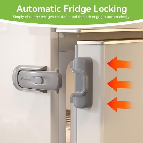 EUDEMON 1 Pack Refrigerator Lock, Child Proof Fridge & Freezer Lock for Kids & Toddlers, Easy to Install,no Tool Need or Drill (Grey) in Saudi Arabia