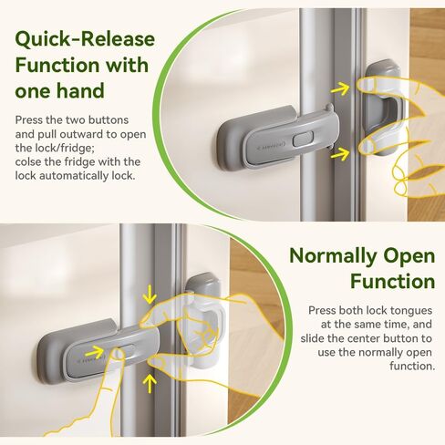EUDEMON 1 Pack Refrigerator Lock, Child Proof Fridge & Freezer Lock for Kids & Toddlers, Easy to Install,no Tool Need or Drill (Grey) in Saudi Arabia