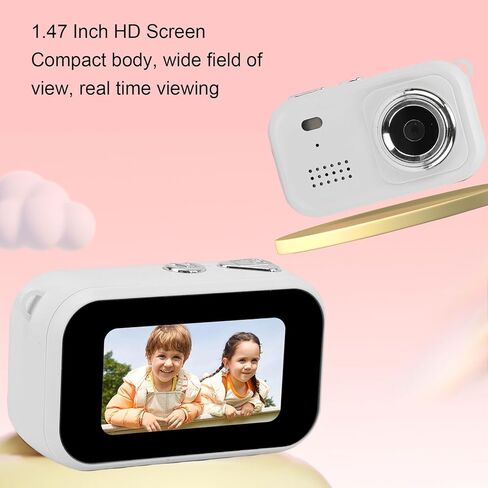 كاميرا PUSOKEI Mini Thumb Camera، كاميرا رياضية محمولة يمكن ارتداؤها مع شاشة 2.0 بوصة 1080P HD ومسجل فيديو لركوب الدراجات في الهواء الطلق والمشي لمسافات طويلة ومراقبة الحيوانات الأليفة مع حزام المعصم (أبيض) in Kuwait