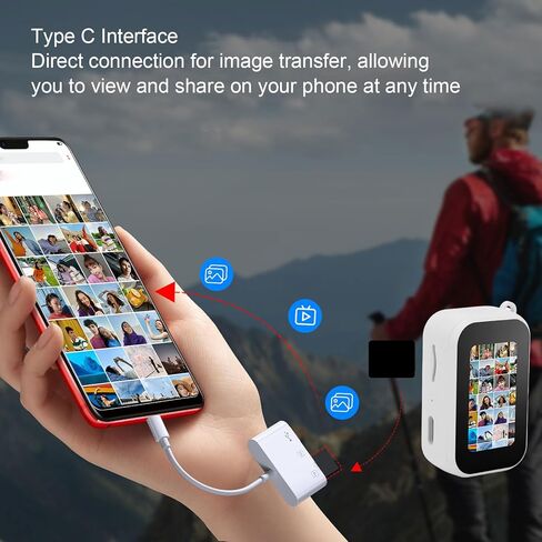 كاميرا PUSOKEI Mini Thumb Camera، كاميرا رياضية محمولة يمكن ارتداؤها مع شاشة 2.0 بوصة 1080P HD ومسجل فيديو لركوب الدراجات في الهواء الطلق والمشي لمسافات طويلة ومراقبة الحيوانات الأليفة مع حزام المعصم (أبيض) in Kuwait