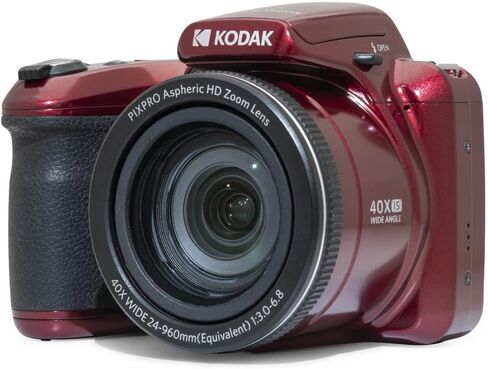 KODAK Pixpro Astro Zoom AZ405 Digital Camera Bridge, X40 Zoom, 24 mm Wide Angle, 20 Megapixels, LCD 3, Full HD 1080p Video, OIS, AA Battery – Red in Saudi Arabia