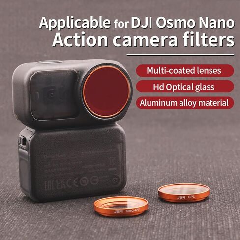 مرشح عدسة زجاجي بصري عالي الدقة لـ DJI Osmo Nano CPL واقي مستقطب ND8 ND16 ND32 ND64 1/4 ملحقات مرشحات ليلية ضبابية سوداء (ND8) in Kuwait