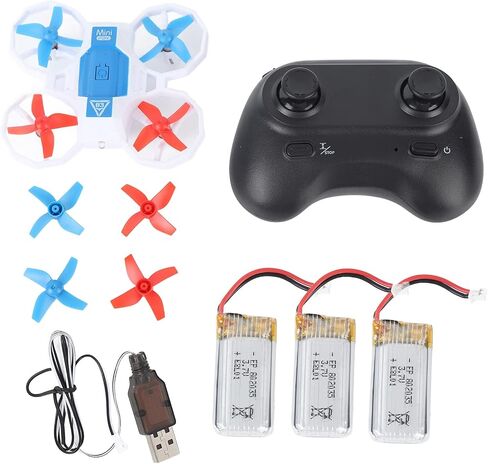 Mini Drone for Kids,LED Voice Controlled Light Remote Control Drone,RC Quadcopter with 4 Channel Remote Transmitter Controls for Beginners (White)(3 x Body Battery) in Kuwait