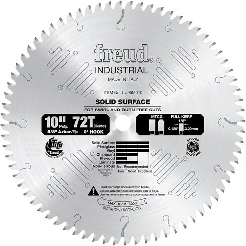 Freud LU95M010: 10" x 72T Solid Surface Blade in Saudi Arabia