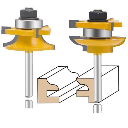 LEATBUY Router Bit Set 1/4 Inch Shank, Matched Router Bits Miter Tongue Groove Set, Wood Milling Cutter Drilling Carbide Tool for Door Table Cabinet Shelve Wall DIY Woodwork(Square) in Kuwait