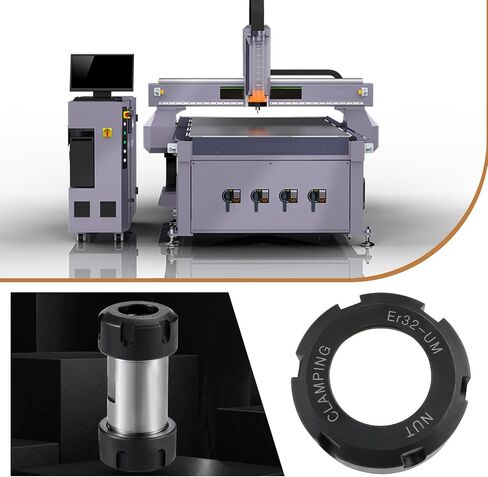 3x ER32UM Collet Clamping Nuts 40 Brand Fasteners Prcatica Metal Collet Nut for Milling Engraving Machine Chuck Holder Lathe in Saudi Arabia