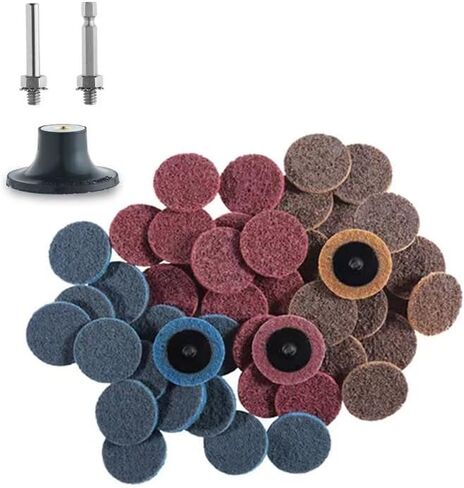 45pcs Sanding Disc Set 2-inch Roll-Lock Quick-Change Discs Includes 1/4-inch Chuck Fine/Medium/Coarse Grit for Angle Grinders Grinding, Polishing, Deburring, Rust Removal, Paint Stripping in Saudi Arabia