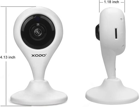 كاميرا أمان لاسلكية XODO، E4 IP 1080P HD كاميرا واي فاي داخلية لأمن المنزل/مراقبة الطفل/الحيوانات الأليفة/المربية، كشف الحركة، صوت ثنائي الاتجاه، رؤية ليلية مع رؤية واسعة 108 درجة عالية الدقة - 2PK in Kuwait