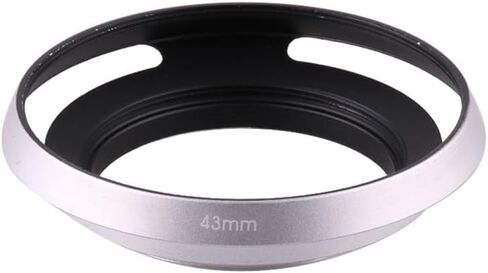Camera Lens Hood Ultrathin Metal Vented 37mm 40.5mm 43mm 46mm 49mm 52mm Screw-in Protector Lens Excellent(43mm,Silver) in Saudi Arabia