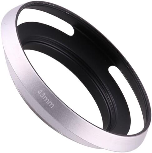 Camera Lens Hood Ultrathin Metal Vented 37mm 40.5mm 43mm 46mm 49mm 52mm Screw-in Protector Lens Excellent(43mm,Silver) in Saudi Arabia