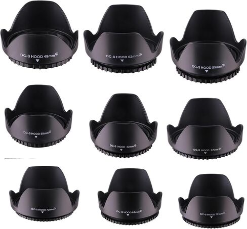 Reversible Petal Flower Screwed Camera Lens Hood for Canon Nikon Sony DSLR 49mm 52mm 55mm 58mm 62mm 67mm 72mm 77mm 82mm Excellent(82mm) in Saudi Arabia