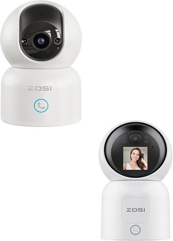 كاميرا ZOSI 4MP الذكية WiFi Security حزمة مزدوجة - نظام مراقبة المنزل الداخلي بزاوية 360 درجة وإمالة مع التتبع التلقائي والكشف البشري | صوت ثنائي الاتجاه، رؤية ليلية، نطاق مزدوج (2.4G/5G). in Kuwait