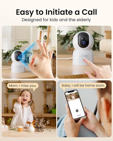 كاميرا ZOSI 4MP الذكية WiFi Security حزمة مزدوجة - نظام مراقبة المنزل الداخلي بزاوية 360 درجة وإمالة مع التتبع التلقائي والكشف البشري | صوت ثنائي الاتجاه، رؤية ليلية، نطاق مزدوج (2.4G/5G). in Kuwait