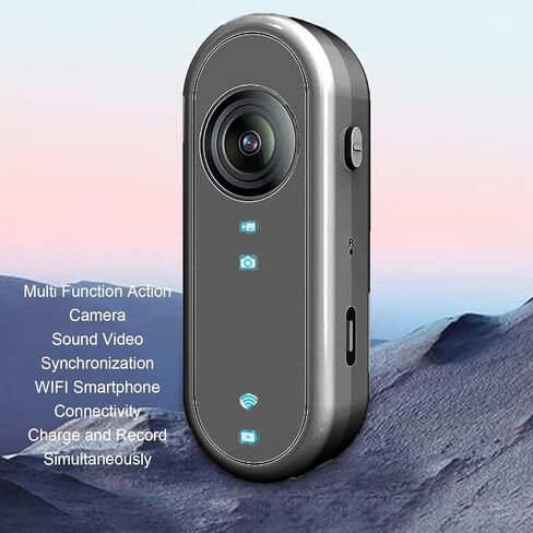 كاميرا Vikye 1080P Thumb Action، كاميرا جسم يمكن ارتداؤها مع EIS مضادة للاهتزاز وواي فاي، مسجل فيديو صغير مع بطاقة 64 جيجابايت للرياضة والسفر ومدونات الفيديو in Kuwait