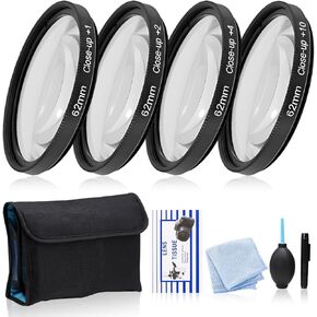 Macro Close-Up Filter Kit (+1, +2, +4, +10) with 4-Pocket Filter Pouch, Cleaning Kit for 37/40.5/43/46/49/52/55/58/62/67/72/77/82mm Camera Lenses (39mm(+1+2+4+10)) in Saudi Arabia