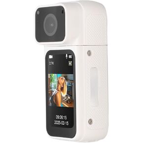 EBTOOLS 2.7K Thumb Action Camera, 1.47 Inch Color Screen, Magnetic Wearable Camcorder, 180 Rotation, 170 Wide Angle, WiFi Transfer, Touch Recording, POV Camera, for Work, Travel (White) in Kuwait