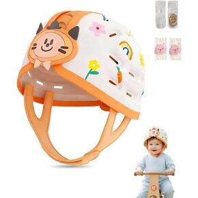 Baby Head Protection Helmet - Ultra-Light, Soft, Adjustable, Suitable for Babies 6-24 Months with Knee Pads & Non-Slip Socks Set in Kuwait