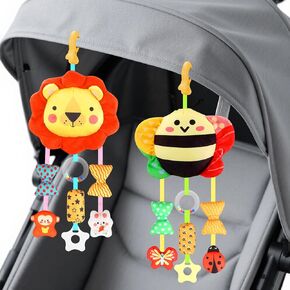 Baby Toys for 0 3 6 9 12 Months, Plush Animal Sensory Hanging Rattle,Newborn Interactive Soft Toys for Baby,Car Seat Stroller Toys Gift for Infant Boy Girl in Saudi Arabia