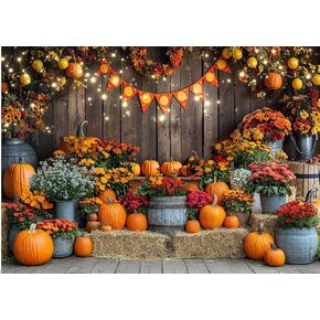 LTLYH 7x5ft Fall Photo Backdrop for Photography Autumn Harvest Thanksgiving Backdrop, Fall Leaves Pumpkin Rustic Birthday Party Decorations Background 341 in Kuwait