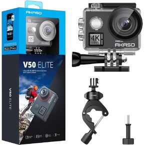 AKASO V50 Elite Action Camera and Handlebar Clamp Mount Accessories Kit Bundle in Saudi Arabia