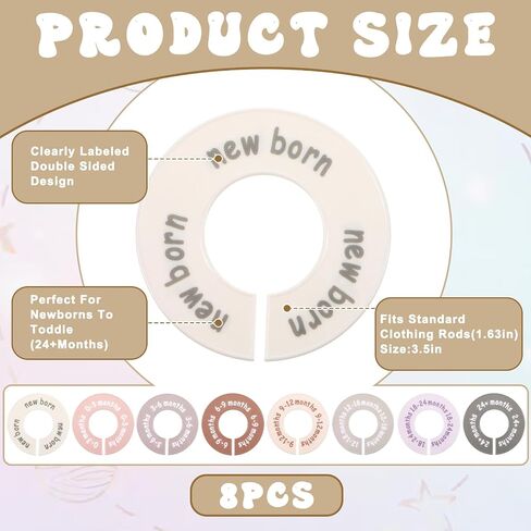 Baby Closet Dividers for Clothes Unisex Nursery Organizer Decor Clear Labels for Easy Sorting Fits Most Rods in Saudi Arabia