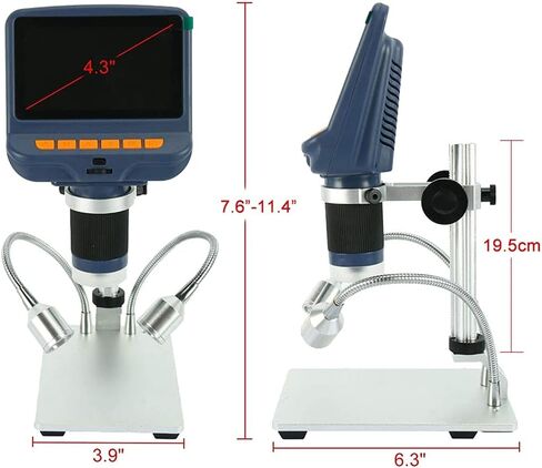 220X Desktop Electronic Digital Stereo Microscope for Soldering Repairing with 4.3-inch HD Screen LED Light in Saudi Arabia