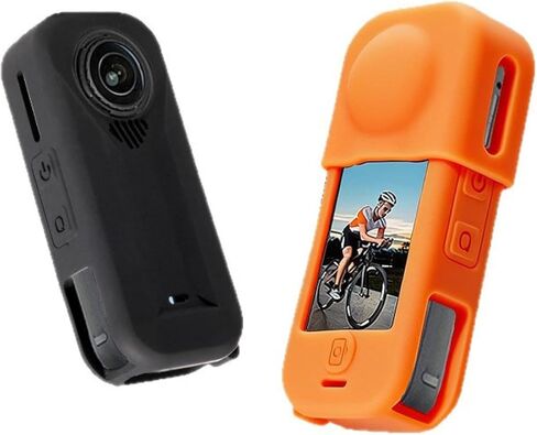 غطاء عدسة + غطاء حماية من السيليكون لجهاز Insta360 X4 Air، غطاء ناعم واقٍ مقاوم للخدش، فتحة جانب البطارية، ملحقات كاميرا الحركة للحماية الشاملة (أسود) in Kuwait