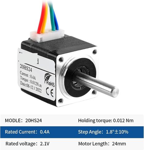 1 قطعة محرك متدرج 20HS24 0.8A 12mN.m H24mm (20HS24 X 5 قطعة) in Saudi Arabia