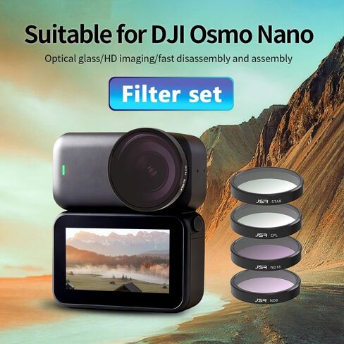 مرشح عدسة كاميرا زجاجي بصري عالي الدقة لـ DJI Osmo Nano UV CPL واقي مستقطب ND8 ND16 ND32 ND64 /Black Mist 1/4 /Night/Star Filters Accessories (8in1(UV CPL Star Night ND8/16/32/64)) in Saudi Arabia
