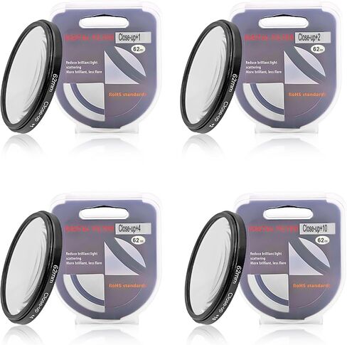 Macro Close-Up Filter Kit (+1, +2, +4, +10) with 4-Pocket Filter Pouch, Cleaning Kit for 37/40.5/43/46/49/52/55/58/62/67/72/77/82mm Camera Lenses (39mm(+1+2+4+10)) in Saudi Arabia