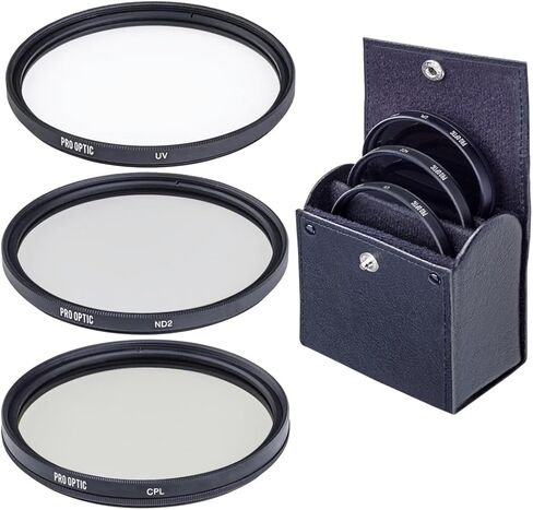 ProOptic 82mm Digital Essentials Filter Kit, with Ultra Violet (UV), Circular Polarizer and Neutral Density 2 (ND2) Filters, with Pouch in Kuwait