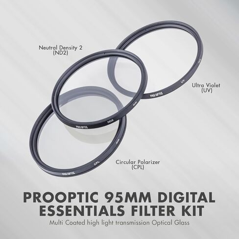 ProOptic 82mm Digital Essentials Filter Kit, with Ultra Violet (UV), Circular Polarizer and Neutral Density 2 (ND2) Filters, with Pouch in Kuwait