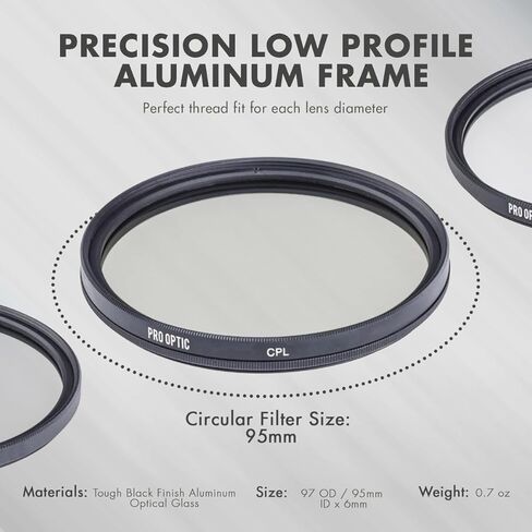 ProOptic 82mm Digital Essentials Filter Kit, with Ultra Violet (UV), Circular Polarizer and Neutral Density 2 (ND2) Filters, with Pouch in Kuwait