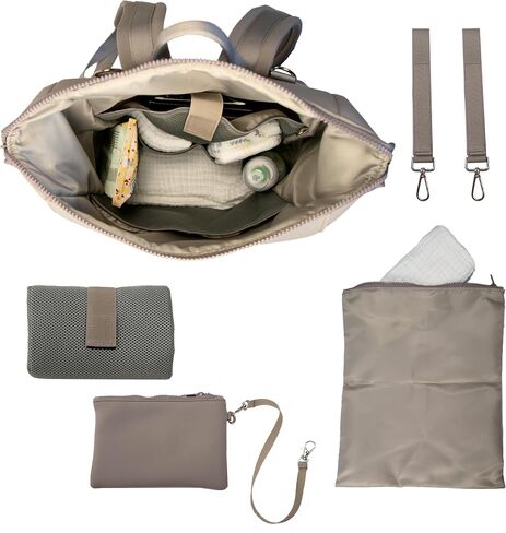 NO.VII Diaper Bag Backpack with Changing Pad, Stroller Straps, Insulated Bottle Pouch, Luggage Sleeve, Neoprene in Saudi Arabia