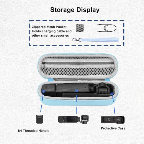 KIMISS Camera Carrying Bag Protective Pouch for OSMO Multi Function Gadget Pouch Sky Blue Nylon Velvet in Saudi Arabia