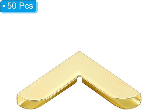 20mm Metal Book Corners, 50pcs Photo Corners Book Corners Protector Retro Metal Decorative for Crafting Scrapbook Photo Album Book Binding, Gold Tone in Saudi Arabia
