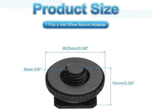 PATIKIL Hot Shoe Adapter 3/8" Male, 1 Pcs Hot Shoe Mount Adapter Camera Mount Screw Camera Video Light Converter for Microphone Holder Accessories 0.59x0.98x0.98 Inch in Saudi Arabia