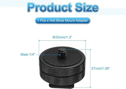 PATIKIL Hot Shoe Adapter 1/4" Male, 1 Pcs Hot Shoe Mount Adapter Camera Mount Screw Camera Video Light Converter for Microphone Holder Accessories 1.06x1.3x1.3 Inch in Saudi Arabia
