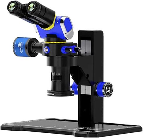 Binocular Microscopes, 7X-45X Laboratory Professional Microscope Kit, with PL10X25 Eyepieces, 0.75X Auxiliary Objective, LED Magnetic Suction Ring Light, for Students, Adults, Beginner in Saudi Arabia
