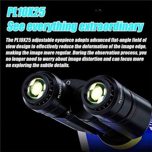 Binocular Microscopes, 7X-45X Laboratory Professional Microscope Kit, with PL10X25 Eyepieces, 0.75X Auxiliary Objective, LED Magnetic Suction Ring Light, for Students, Adults, Beginner in Saudi Arabia