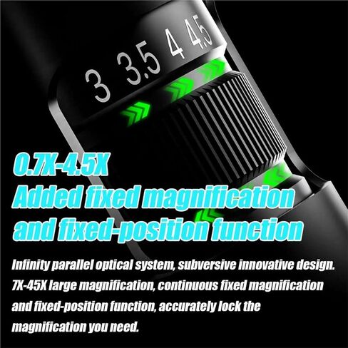 Binocular Microscopes, 7X-45X Laboratory Professional Microscope Kit, with PL10X25 Eyepieces, 0.75X Auxiliary Objective, LED Magnetic Suction Ring Light, for Students, Adults, Beginner in Saudi Arabia