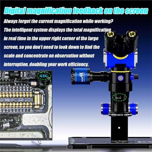 Binocular Microscopes, 7X-45X Laboratory Professional Microscope Kit, with PL10X25 Eyepieces, 0.75X Auxiliary Objective, LED Magnetic Suction Ring Light, for Students, Adults, Beginner in Saudi Arabia