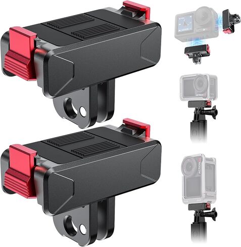 حامل مغناطيسي لـ DJI Osmo 360، حامل سريع التحرير لـ DJI Action 5 Pro/4/3، قاعدة قابلة للطي 2 في 1 مع فتحة لولبية 1/4 بوصة وواجهة بمخلبين لعصي السيلفي، حامل ثلاثي القوائم، ملحقات مدونات الفيديو (عبوتان) in Saudi Arabia