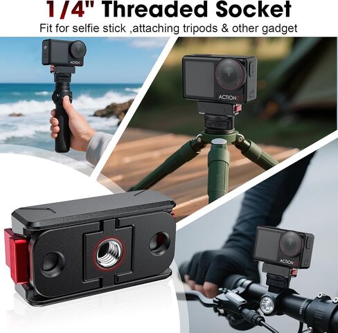 حامل مغناطيسي لـ DJI Osmo 360، حامل سريع التحرير لـ DJI Action 5 Pro/4/3، قاعدة قابلة للطي 2 في 1 مع فتحة لولبية 1/4 بوصة وواجهة بمخلبين لعصي السيلفي، حامل ثلاثي القوائم، ملحقات مدونات الفيديو (عبوتان) in Saudi Arabia