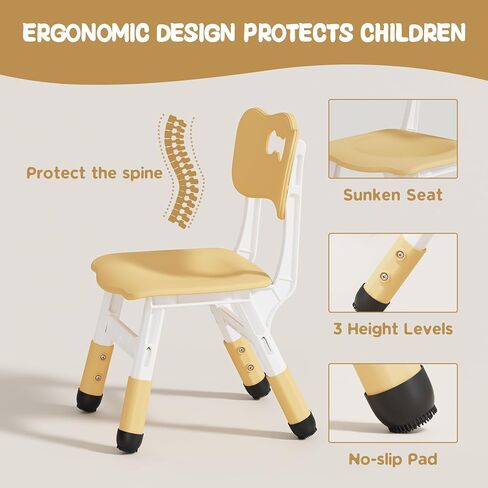 Kids Table and 2 Chairs Set, Height Adjustable Toddler Table and Chair Set, Graffiti Desktop, Classroom/Daycare/Home, Children Multi-Activity Table for Ages 2-8 in Saudi Arabia