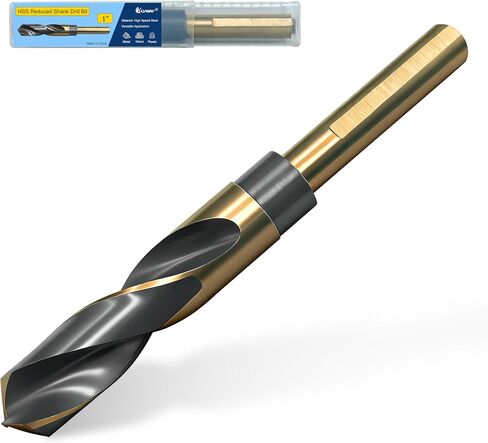 1 Inch Drill Bit,Reduced Shank Drill Bits for Metal Wood and Plastic,High Speed Steel Black & Gold Drill Bit with 1/2 Inch Shank (1 Inch) in Saudi Arabia