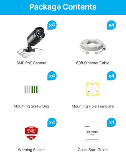 ZOSI 4K 16CH PoE Security Camera System, 16 x 8MP PoE IP Camera Outdoor Indoor with Human Detection, 100ft IR Night Vision, IP66 Weatherproof, 4K 16CH H.265+ NVR with 4TB HDD for 24/7 Audio Recording | 100ft Night Vision, AI Human/Vehicle Detection, Insta in Saudi Arabia