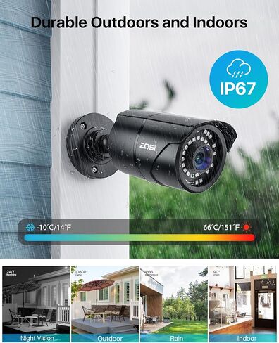 نظام كاميرا أمان ZOSI 4K 16CH PoE NVR، كاميرا IP PoE 12 × 8 ميجابكسل في الهواء الطلق داخلي مع اكتشاف الذكاء الاصطناعي للمركبات البشرية، رؤية ليلية، مقاومة للطقس IP66، 4K 16CH NVR مع محرك أقراص ثابتة 4 تيرابايت للتسجيل على مدار الساعة طوال أيام الأسبوع in Kuwait